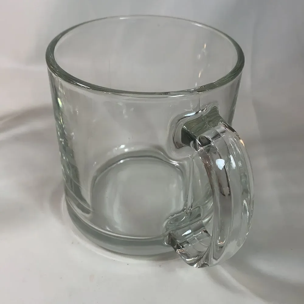 Clear Glass Mugs Coffee Cappuccino Tea Cocoa Cocktail 12 Ounces Each Set Of 2